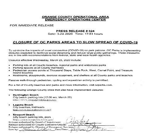 EOC Press Release 24 - Closure of OC Parks Areas to Slow Spread of COVID-19 3-24-2020_Page_1