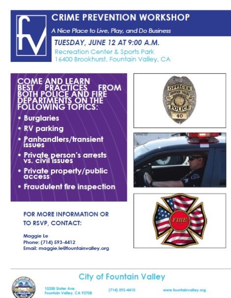 Crime Prevention Workshop 6-12-18