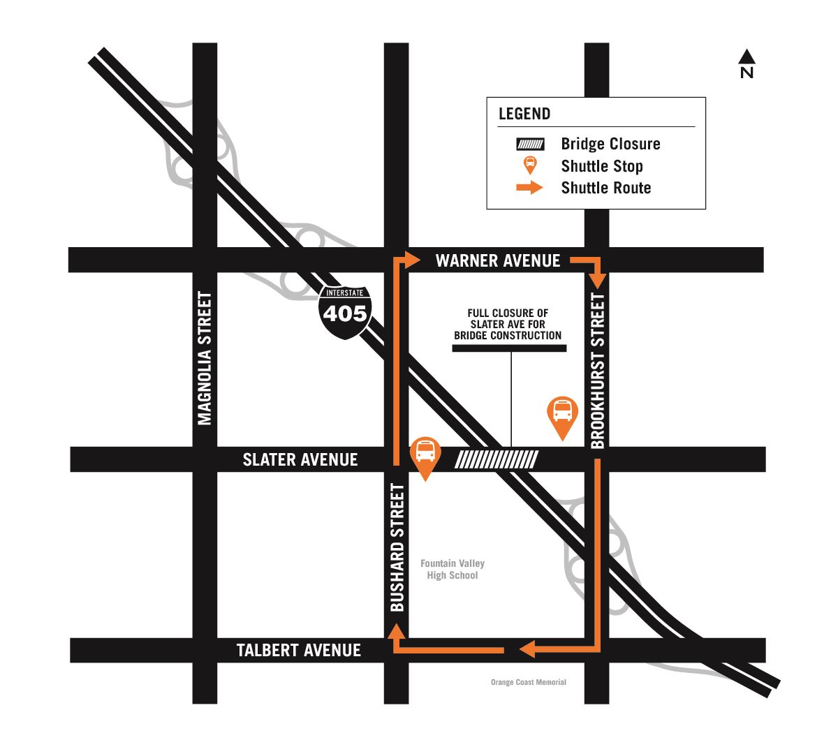 I-405 improvement Project_Slater Shuttle Service Detour Map