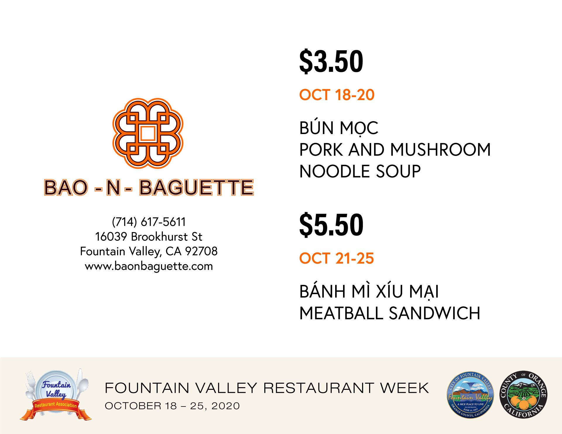 Bao N Baguette menu