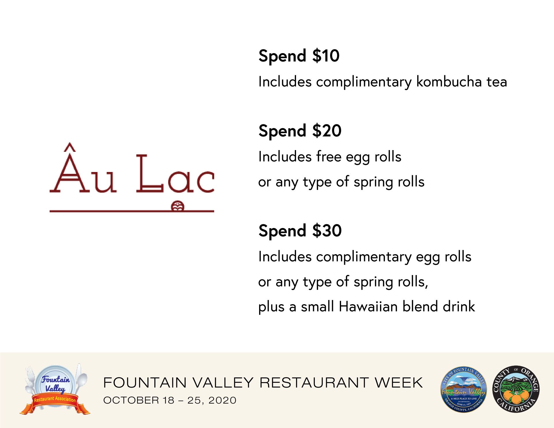 Au Lac menu 10-2020