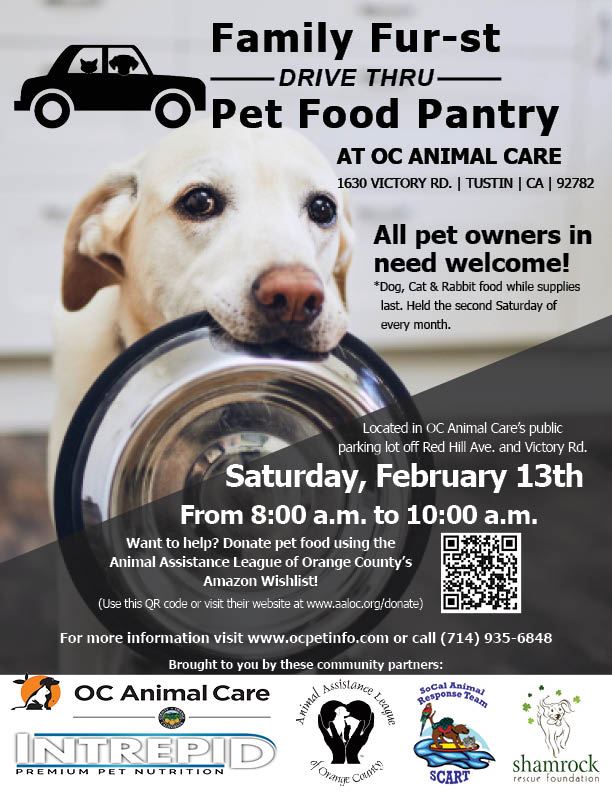 Drive Thru Pet Food Pantry February 13th