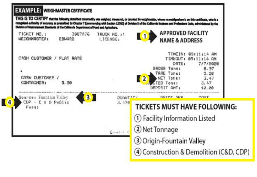 Weight ticket receipt