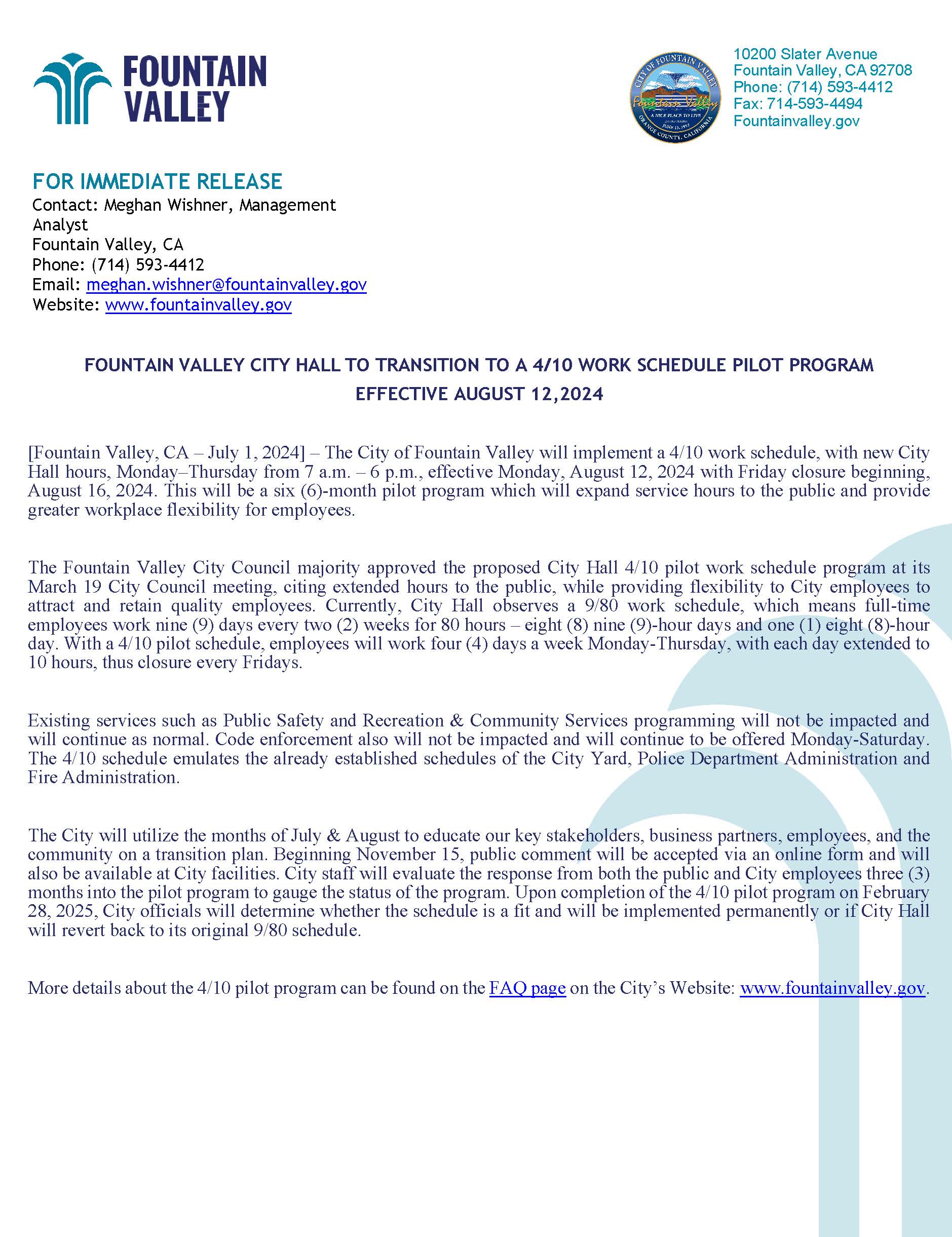 FINAL 4-10 Pilot Program Press Release 7-1-24
