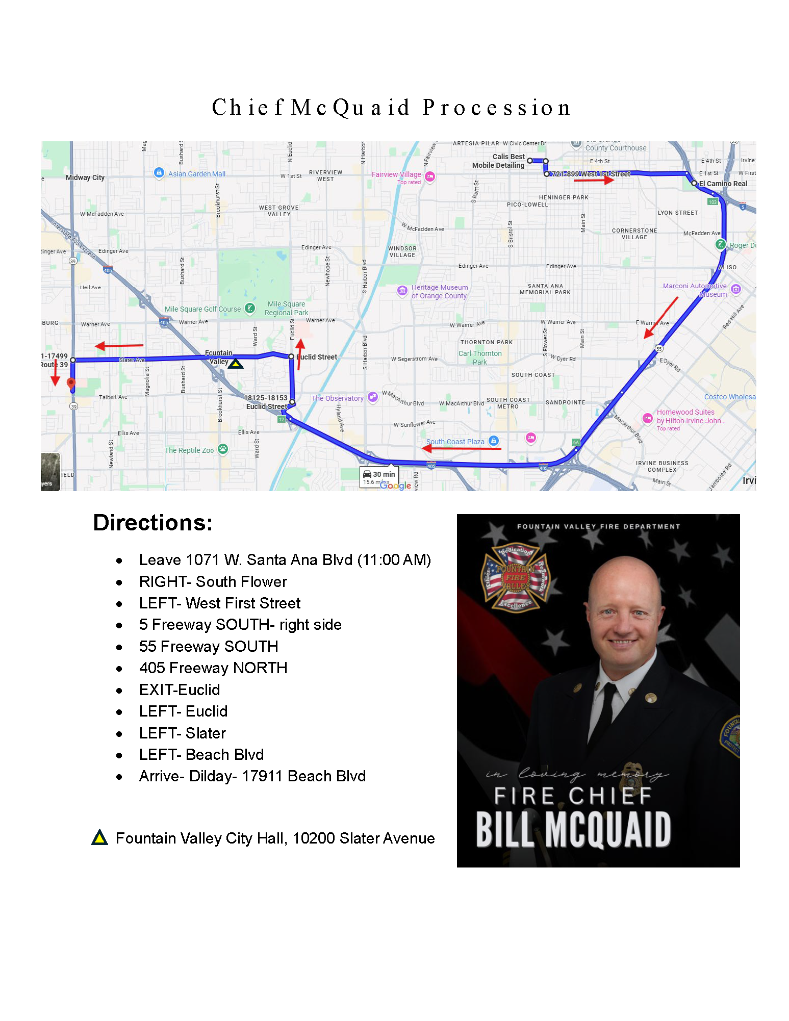 McQuaid Procession Route 7-29-25